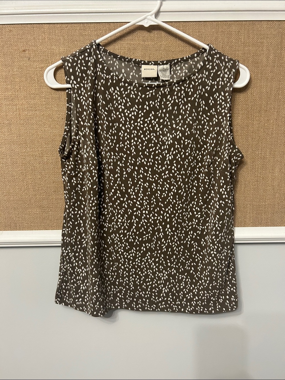 Merona Brown and White Sleeveless Printed Camisole